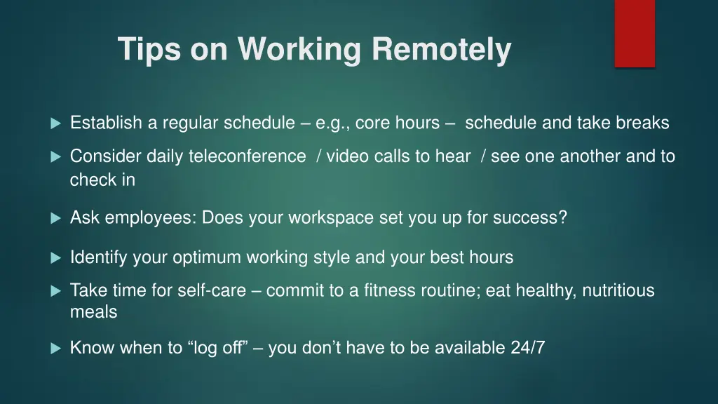tips on working remotely