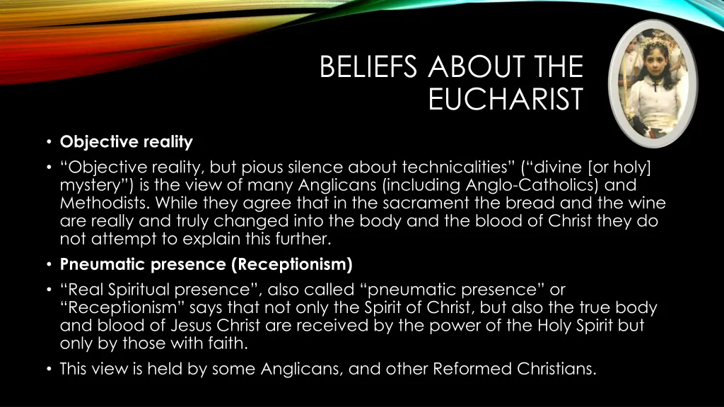 beliefs about the eucharist 2