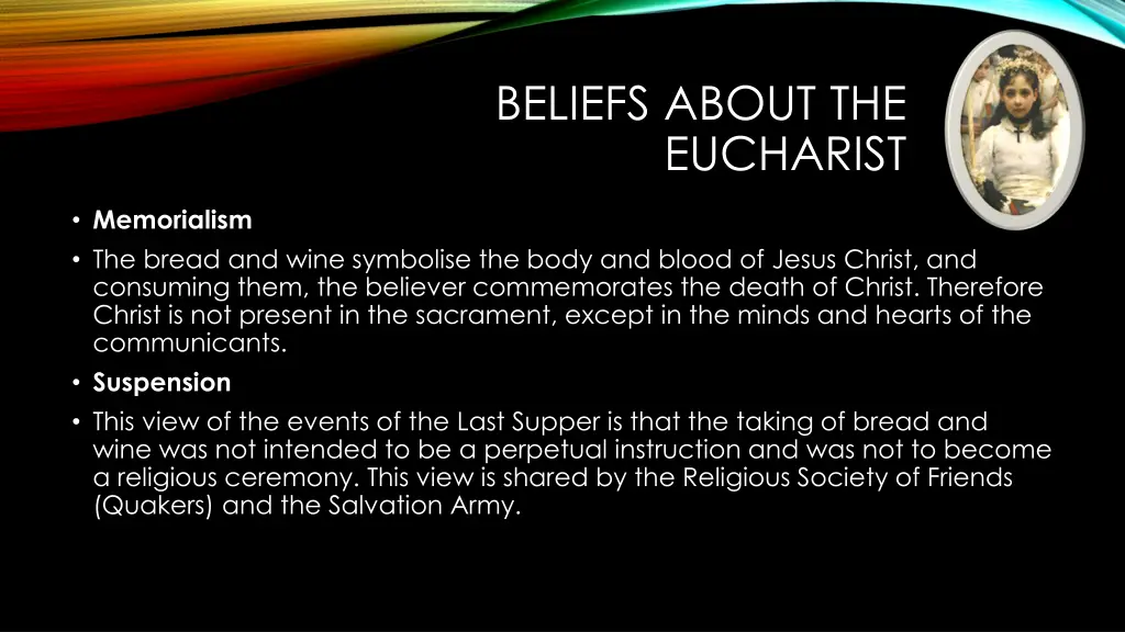 beliefs about the eucharist 3
