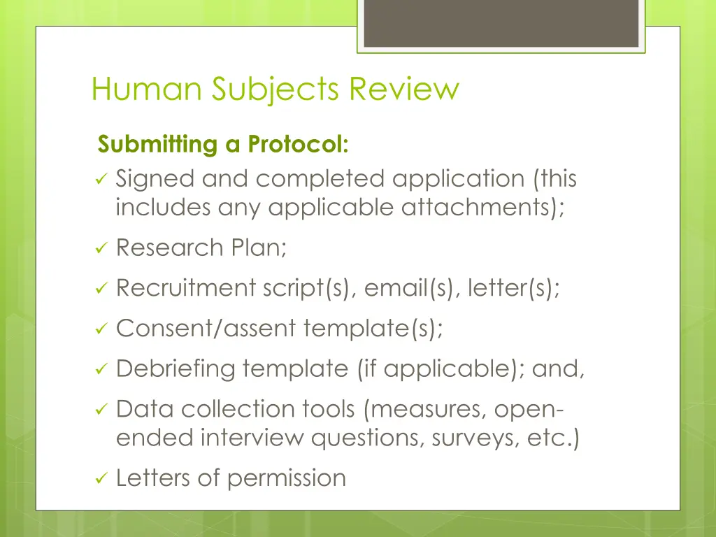 human subjects review