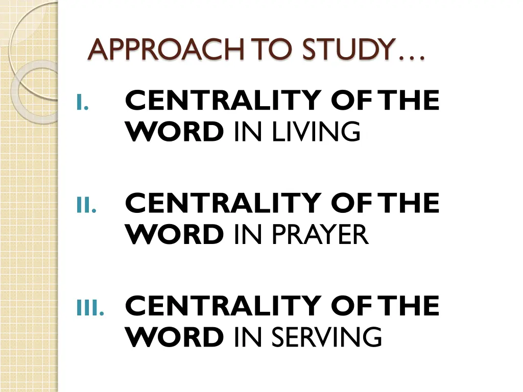 approach to study