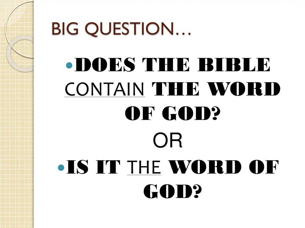 big question