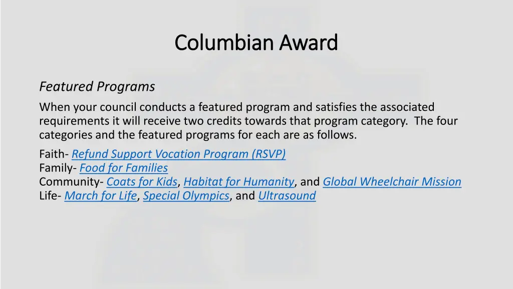 columbian award columbian award 1