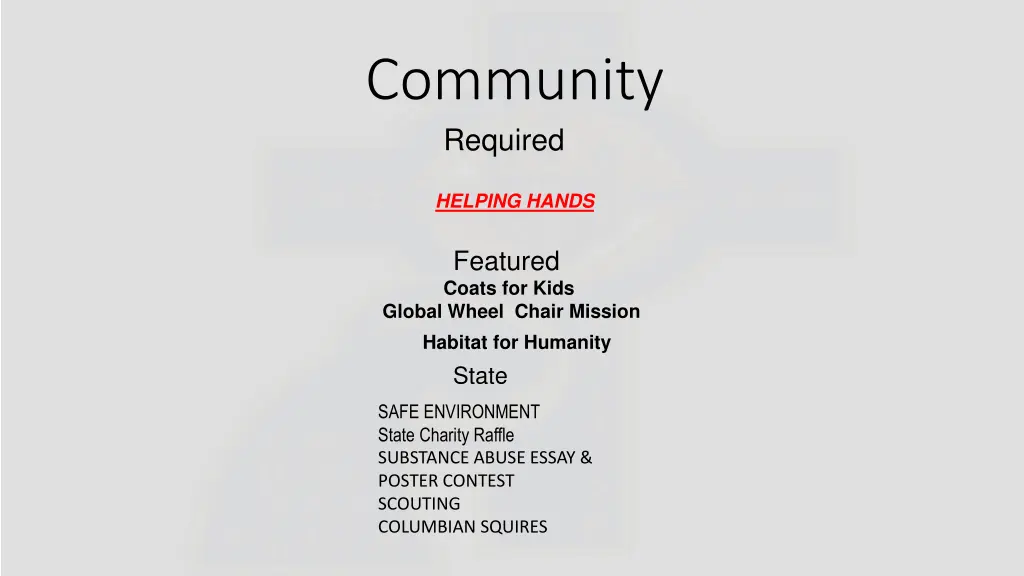 community required helping hands