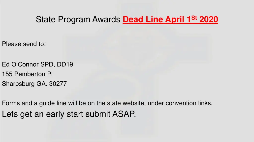 state program awards dead line april 1 st 2020