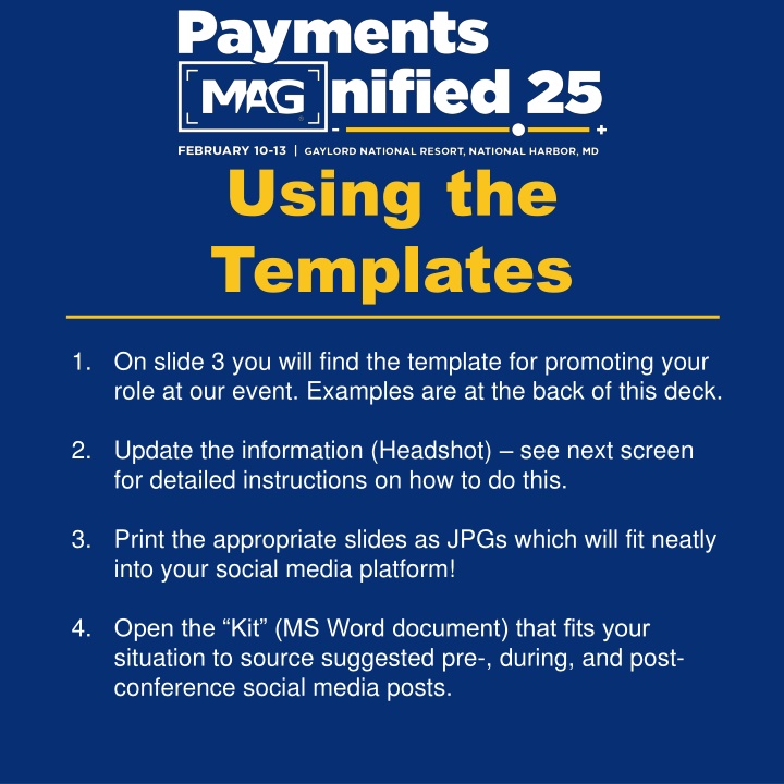 using the templates