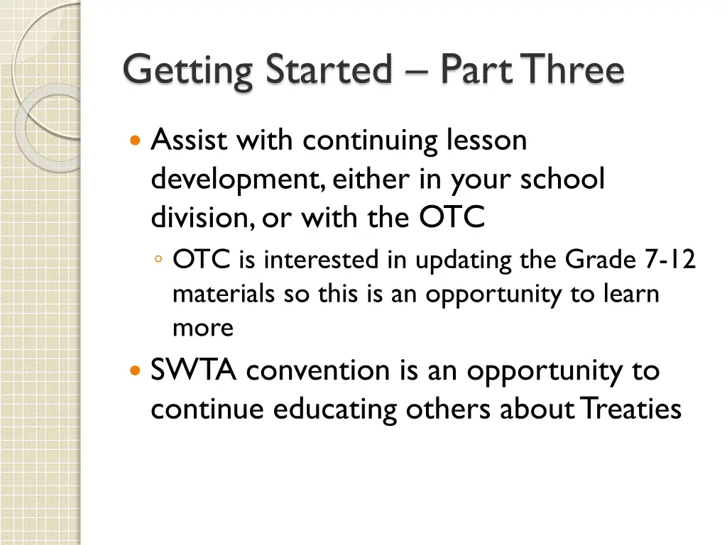 getting started part three
