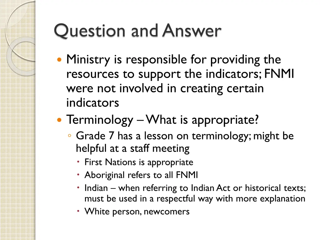 question and answer 1