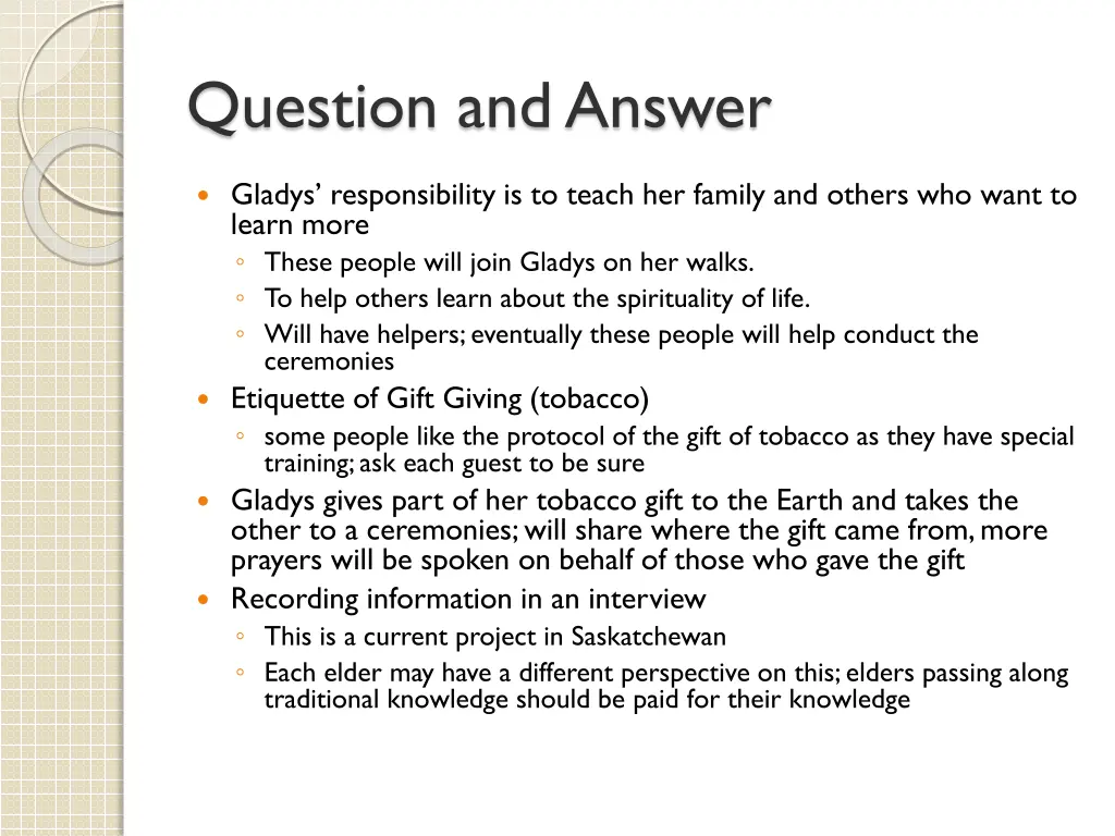 question and answer