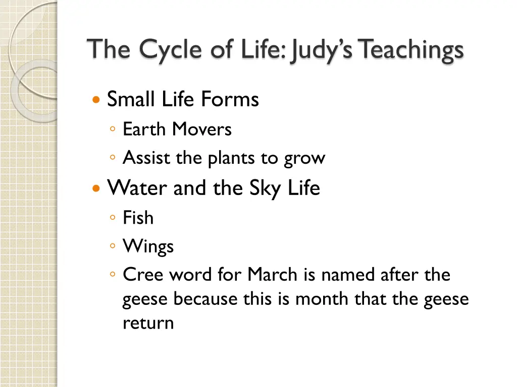 the cycle of life judy s teachings 1