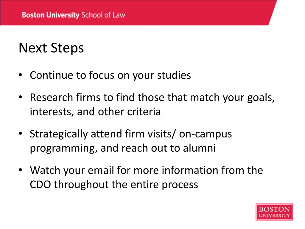 next steps