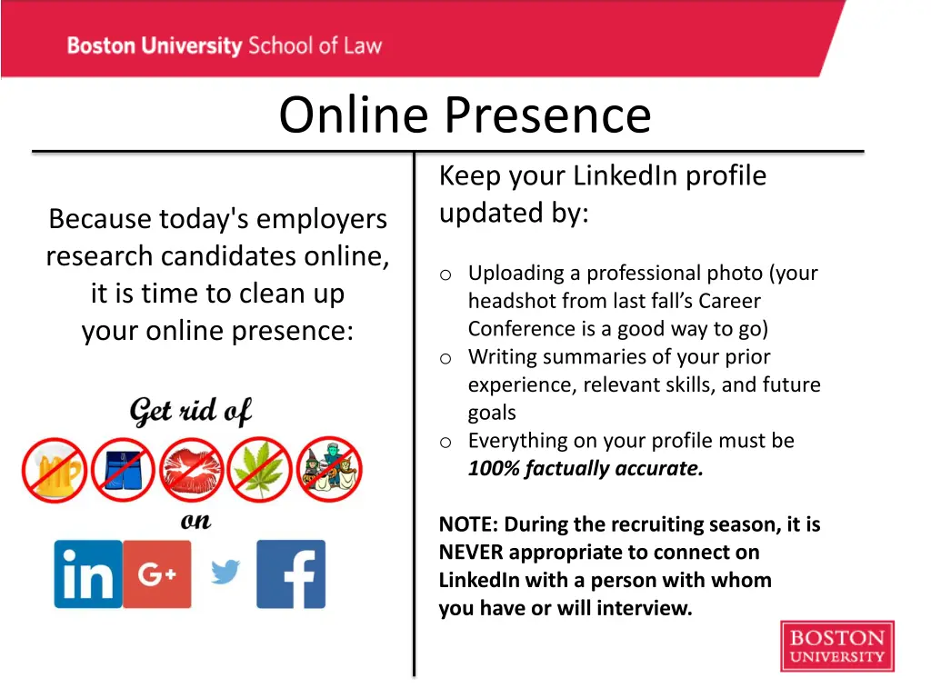 online presence keep your linkedin profile