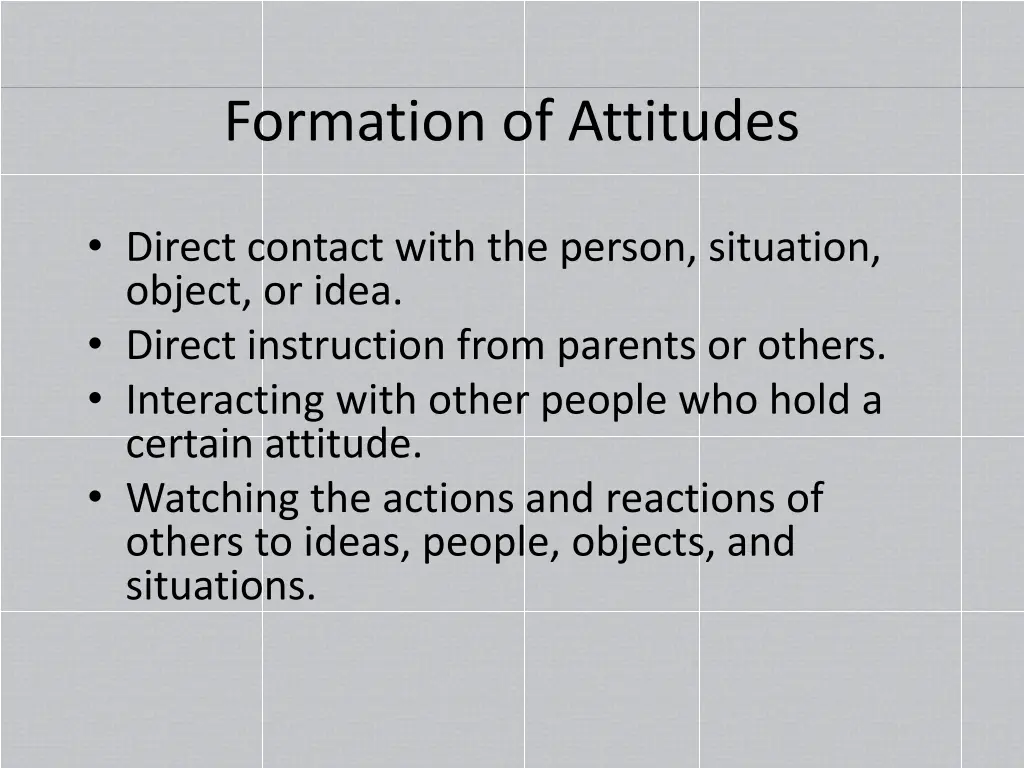 formation of attitudes
