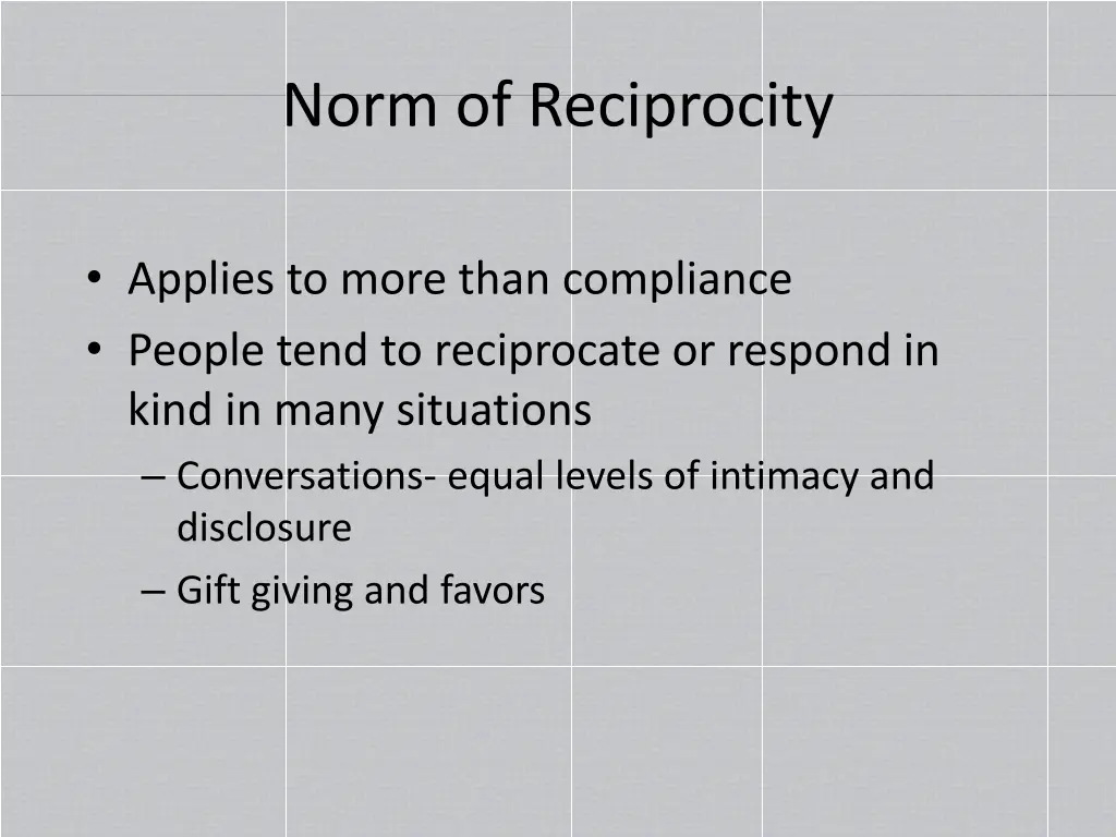 norm of reciprocity