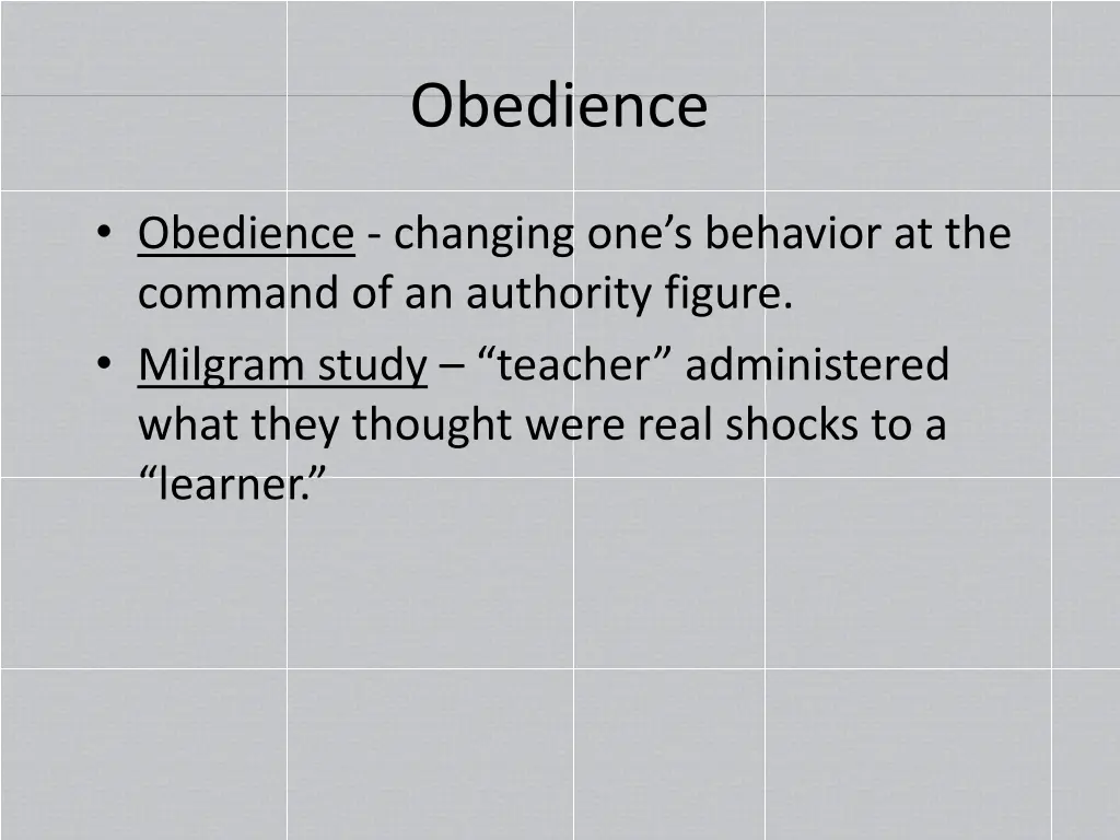 obedience