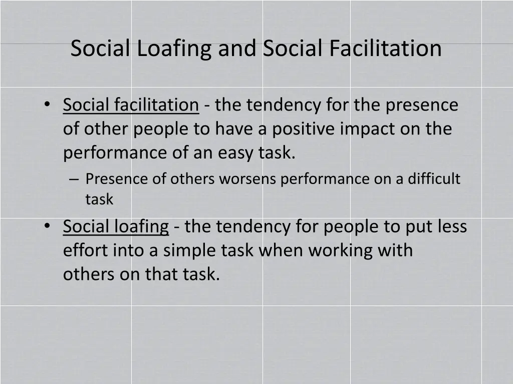 social loafing and social facilitation