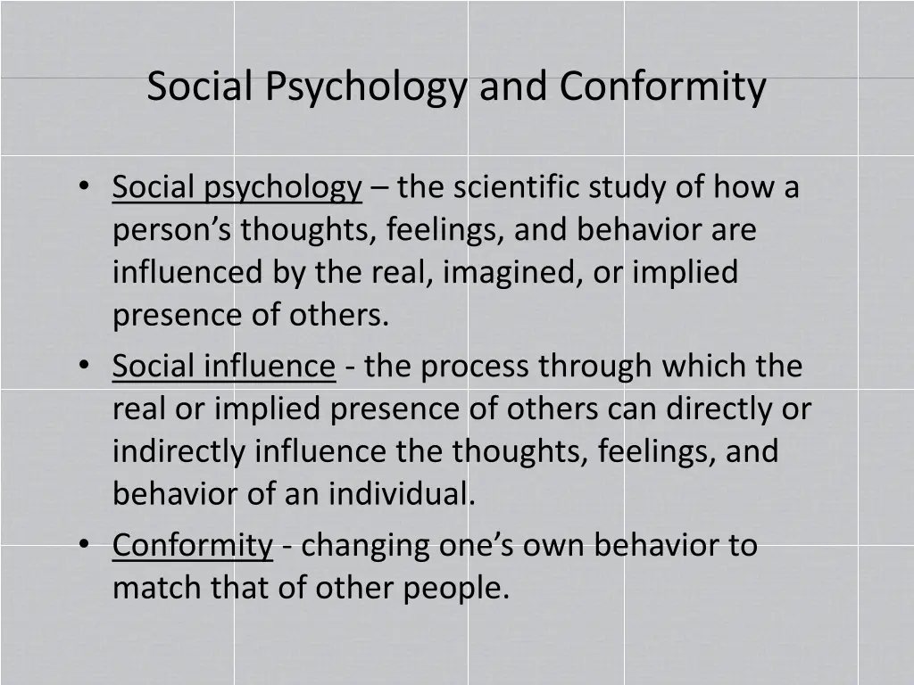 social psychology and conformity