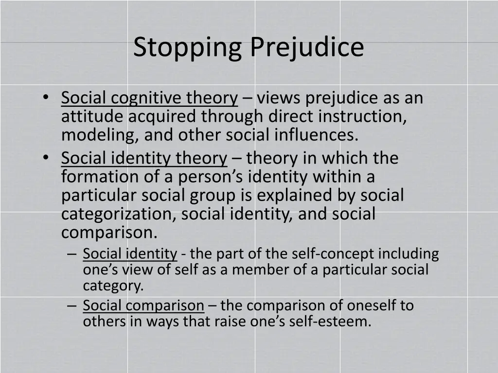 stopping prejudice