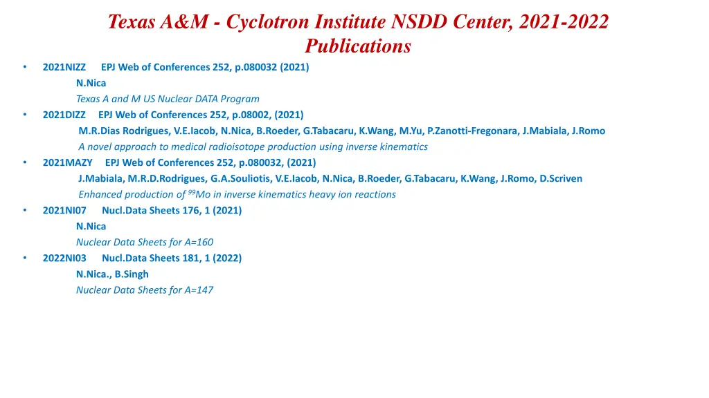texas a m cyclotron institute nsdd center 2021 1