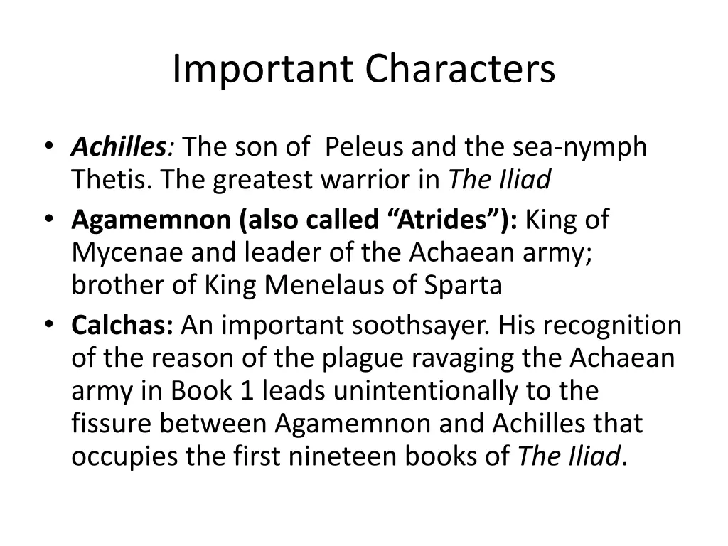 important characters