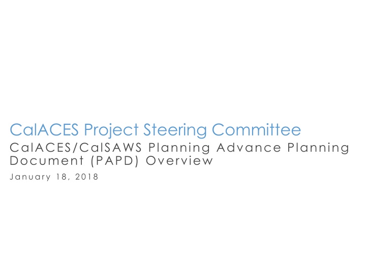 calaces project steering committee calaces