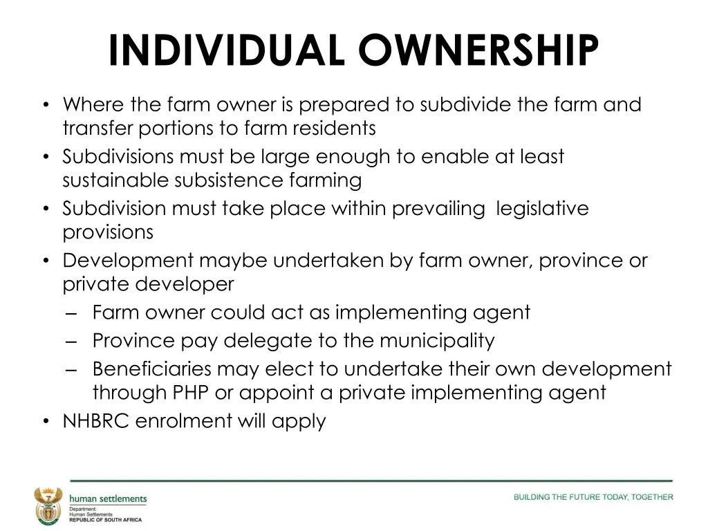 individual ownership