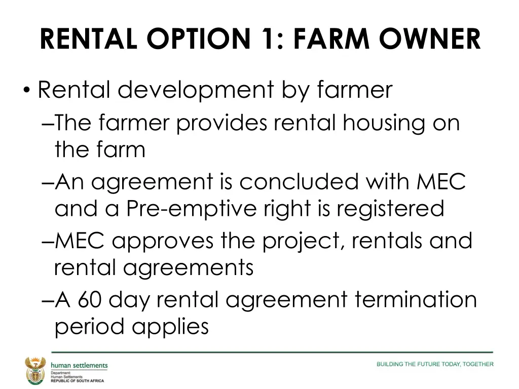 rental option 1 farm owner