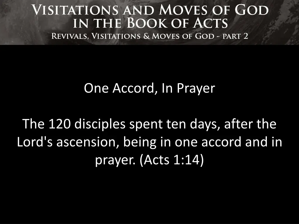 one accord in prayer