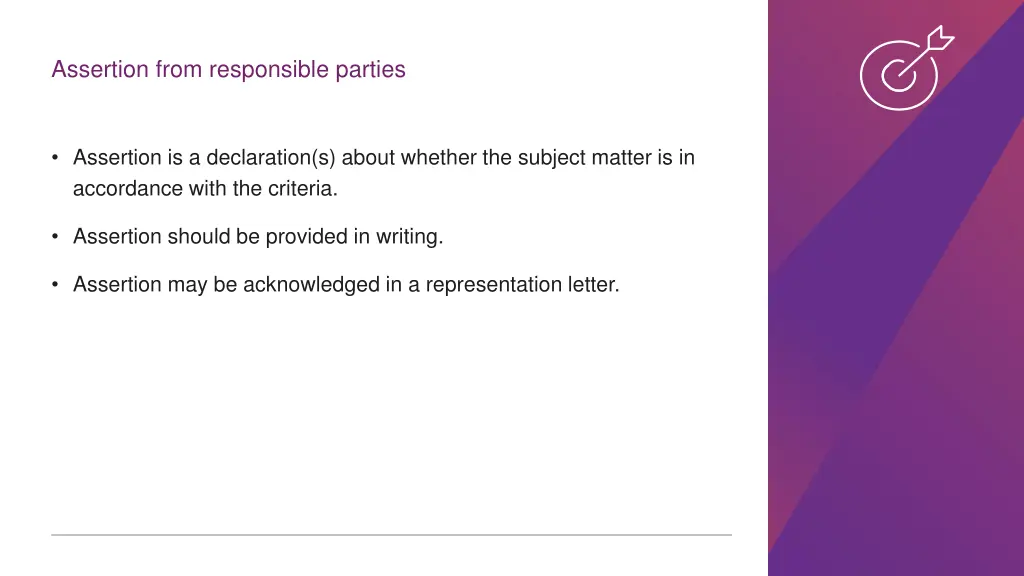 assertion from responsible parties