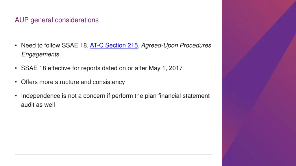 aup general considerations