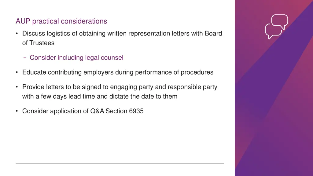 aup practical considerations