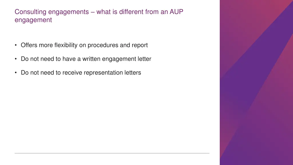 consulting engagements what is different from