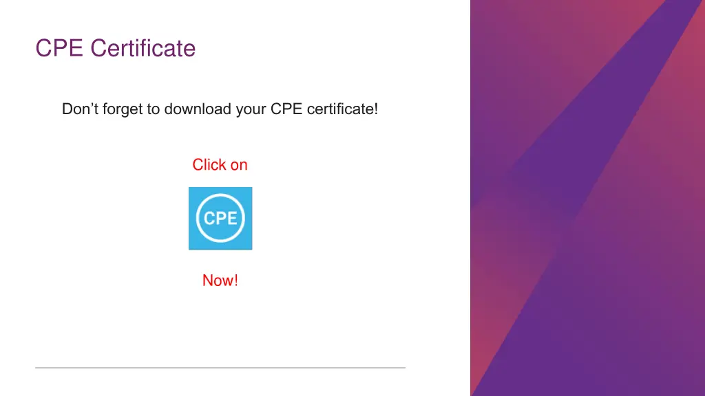 cpe certificate