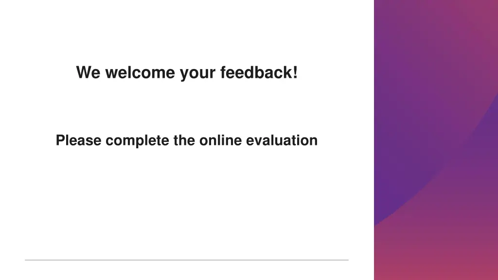 we welcome your feedback