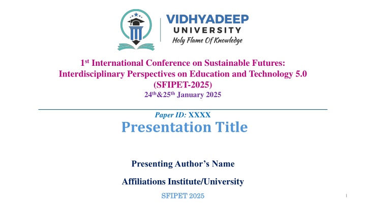 1 st international conference on sustainable