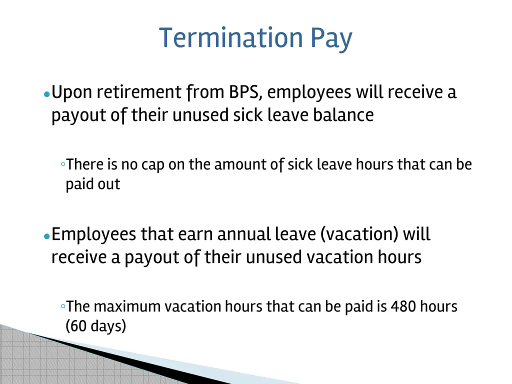 termination pay
