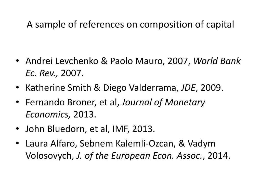 a sample of references on composition of capital
