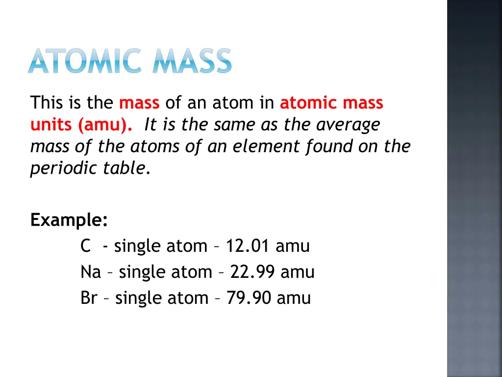atomic mass