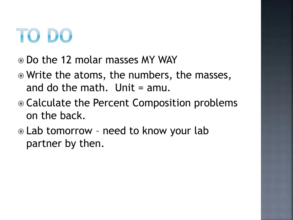 to do