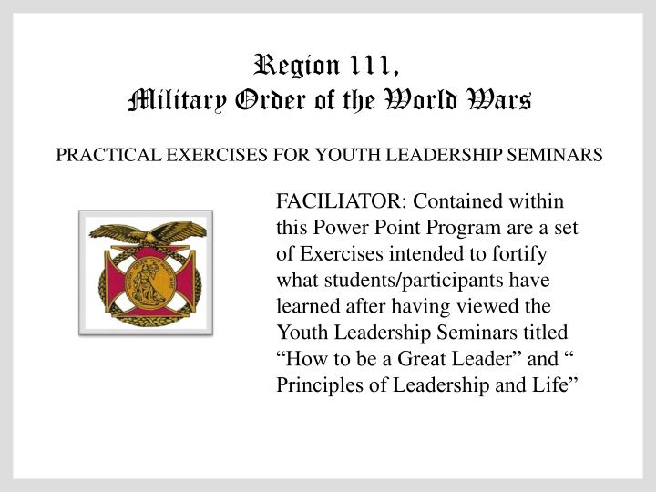 region 111 military order of the world wars