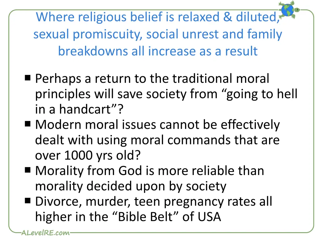 where religious belief is relaxed diluted sexual