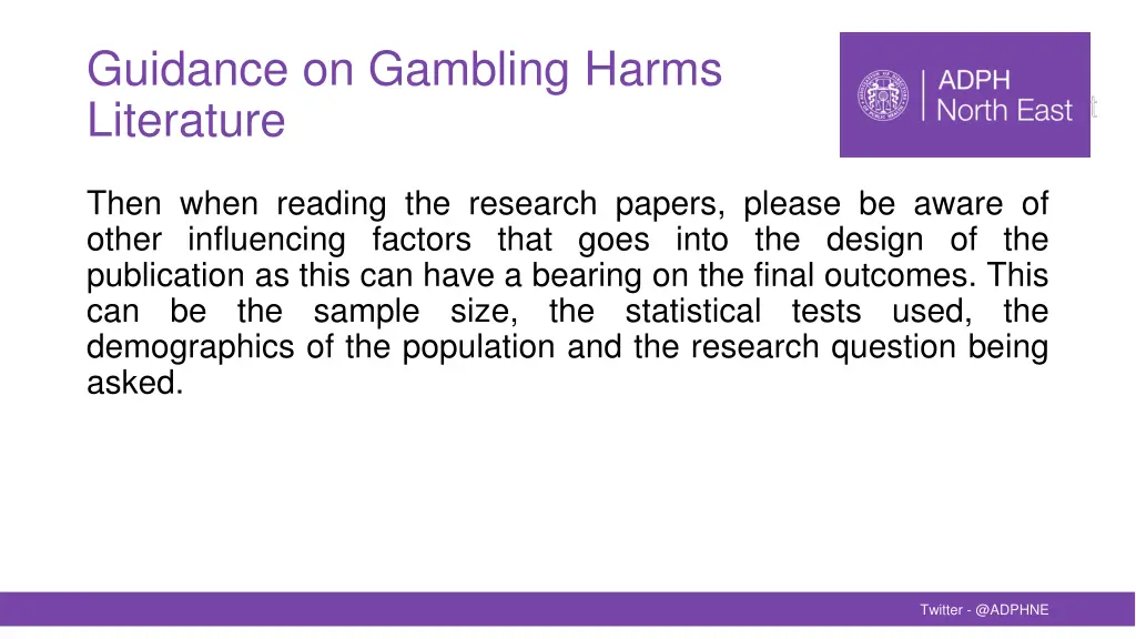 guidance on gambling harms literature 2