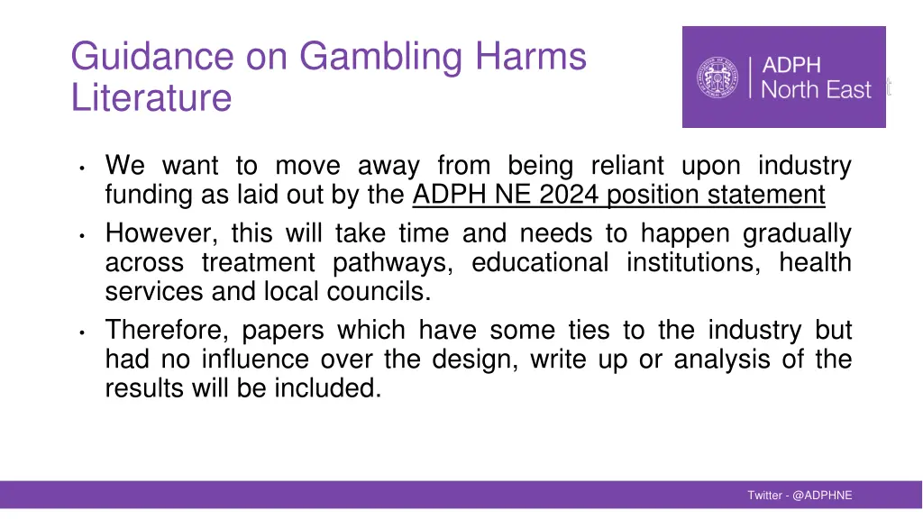 guidance on gambling harms literature 3