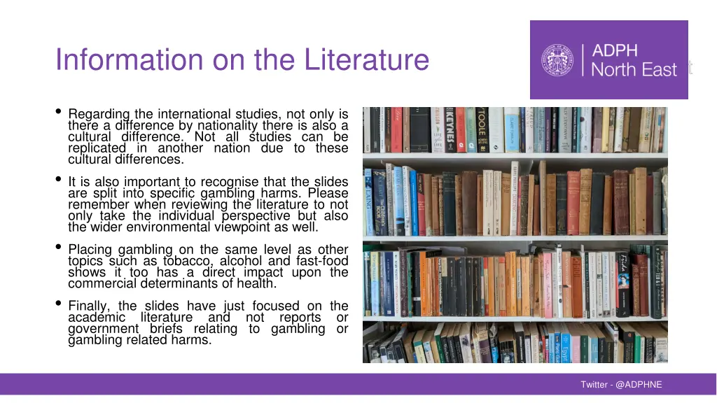 information on the literature 1