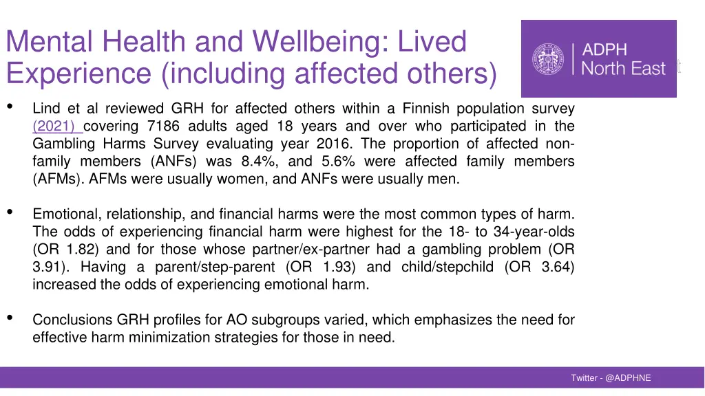 mental health and wellbeing lived experience