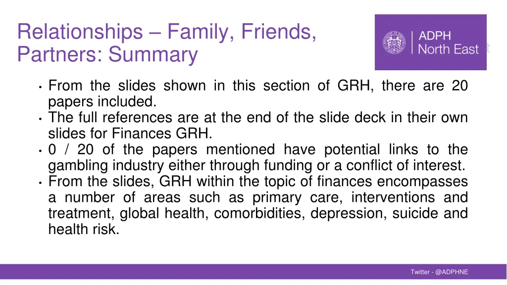 relationships family friends partners summary