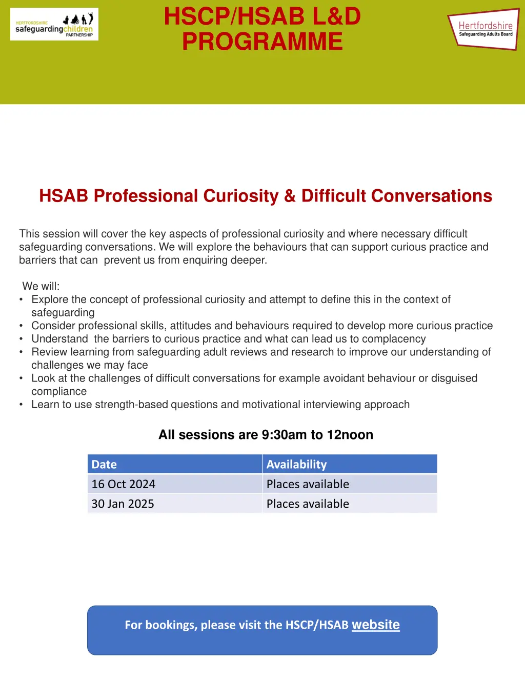 hscp hsab l d programme programme 1