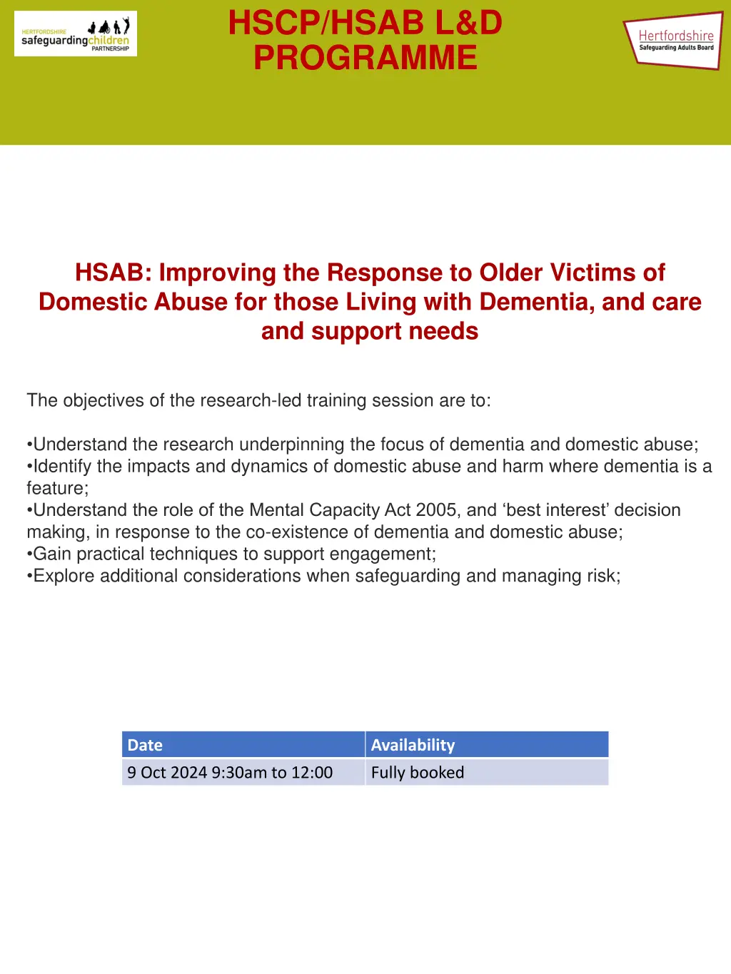hscp hsab l d programme programme 3