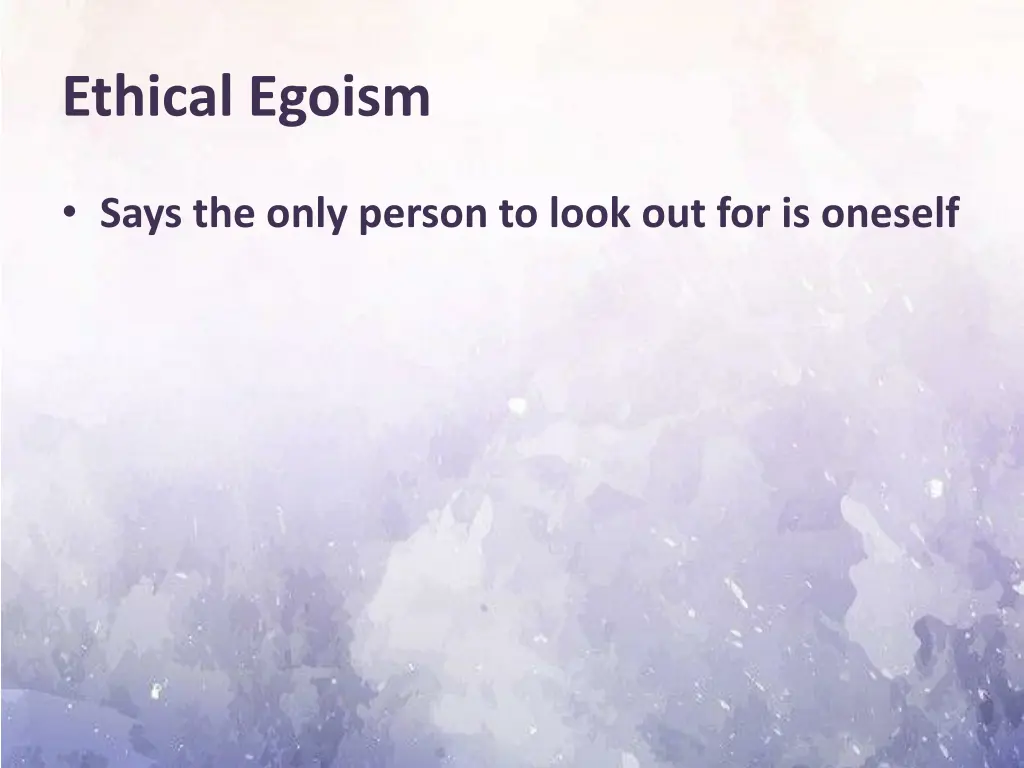 ethical egoism