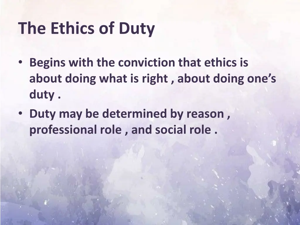 the ethics of duty